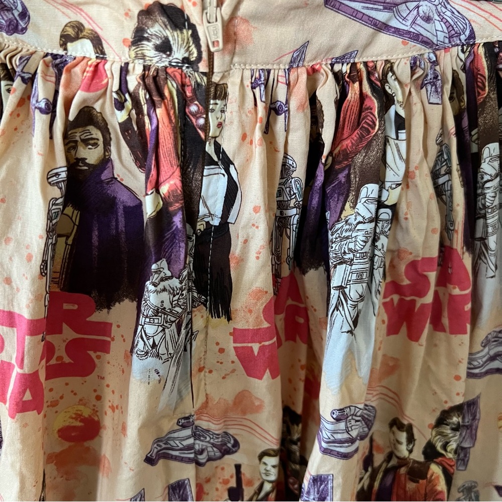 Star Wars her Universe Skirt Sz S Gathered Waist Full all over Star Wars Pattern - Picture 3 of 8